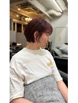 アトレ 南堀江店(attrait) レッド×ショートボブ