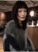 ロングレイヤーカットミディアムハッシュカット
