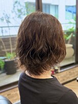 キャラ 池袋本店(CHARA)&nbsp;ショートレイヤーパーマ◎白髪ぼかし明るめベージュ【池袋】