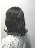 暗髪アッシュでモテヘア☆ダークトーンのグレージュ×外ハネ☆