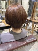 ショート ボブ 小顔 ベージュ 20代 30代 時短 向ケ丘遊園 前髪