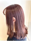 外ハネミディ×ピンクベージュ★NEOLIVE ROA