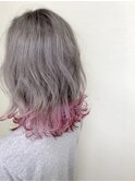 ☆グラデーション×裾カラーピンク　外ハネボブ