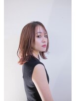 ヘアーメイク アディクト(HAIR MAKE addict) ベージュピンク/シースルーバングミディアム/30代/40代