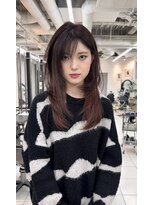 トニーアンドガイ 青山店(TONI & GUY) ミディアムレイヤー　フェイスレイヤー　内巻き　ピンクブラウン