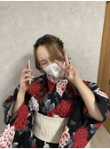 夏祭りあみおろしヘアアレンジ♪