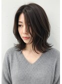 30代40代外ハネミディアムレイヤー髪質改善水光肌カラー白髪染め