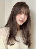 レイヤーカット/小顔カット/マロンベージュ/透明感カラー