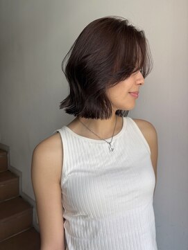 サンク 原宿 表参道(cinq) ミディアムボブ長め韓国外国人風オリーブベージュマロンベージュ