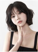 韓国ヘア くびれボブ 顔周りカット アッシュグレージュ 髪質改善