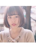 くすみピンクメルティカラーナチュラルスリークボブ