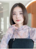 切りっぱなしボブレイヤー似合わせカットシアカラー前髪小顔