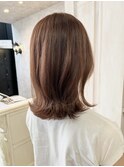 福山美容室Caary ケアカラー透明感ナチュラルブラウン20代