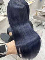 ロエン 西岡崎店(ROEN)&nbsp;ブリーチカラー/ネイビーブルー/暗髪/1ブリーチ