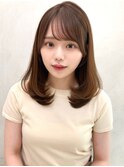 20代30代40代◎前髪パーマ韓国風巻きくすみベージュお団子ヘア