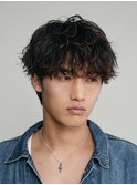 渋谷大人男子緩めツイストスパイラルパーマメンズマッシュ30代