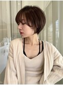 抜け感丸みショートボブ