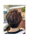 大人ショート×ノンブリーチハイライト