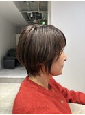 人気の顔周り長めの骨格補正ショート☆