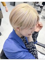 テトヘアー(teto hair)&nbsp;ホワイトブリーチ　ショート　グラデーション　ダブルカラー