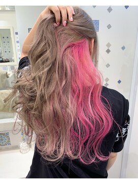 ラピス 千葉(Lapis) ミルクティパールベージュ×インナーピンクスタイル☆