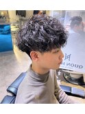 刈り上げセンターパートフェザーパーマサーフカールn