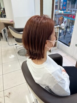 アッシュ 高円寺店(Ash) ウルフカット　サーモンピンク