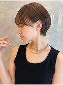 大人可愛い20代30代マッシュショートチョコレートカラーM0811