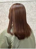 髪質改善　縮毛矯正　美髪　ストレート　艶感　ブラウンカラー