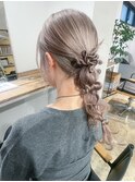 ねじり編みおろしお団子アレンジ/玉ねぎ/ヘアセット名古屋