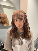 フルバングレッドブラウン似合わせカットカルマパーマ
