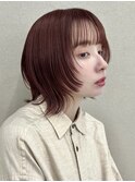 フェイスレイヤー　ボブ　暖色カラー　三ノ宮　田村梨乃