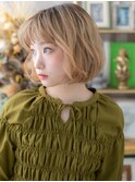 外国人風ハイトーンカラーゆるふわボブc5戸田公園10代20代30代