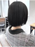 赤み消しカラーダークグレージュ＊ミニボブブリーチなしカラー