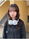 セミロングレイヤーニュアンスパーマ