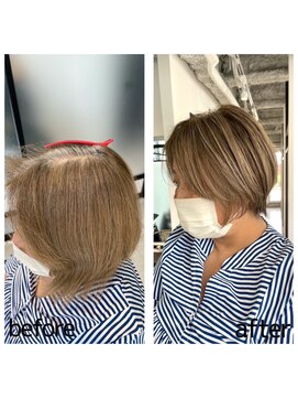 ジービージー(GBG) ショートボブ40代50代グレイカラー白髪染め白髪ぼかし