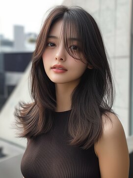 ジゼル 博多筑紫口店(GiseL) セミロング　顔周り　レイヤーカット　透明感カラー　20代30代