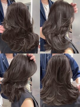 ユー(juu.) 【juu./星ヶ丘】navy greige×オススメワンカールパーマ