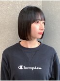 ◇縮毛矯正 前下がりボブ ミニボブ 前髪 黒髪 表参道