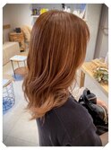 ★ツヤ質感コッパーブロンド★似合わせ小顔ロングレイヤー