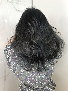 アヴァンス 広島本通店(AVANCE.) ダークブルージュカラー×波ウェーブセミロング
