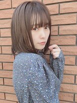 前髪/くびれ/イヤリングカラー/イメチェン/ラベンダーカラー