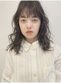 【松本咲花】韓国風レイヤーミディアムブリーチなしアッシュ前髪