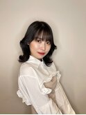韓国 ガーリー ボブ ミディアム カット カラー 暗髪 前髪 池袋
