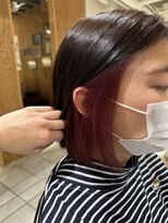 ヘアーサロン エムプラス ヨツバコ店(HAIR SALON M.PLUS) ◆あごラインボブ×インナーピンク◆