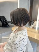 アッシュベージュ_ショートボブ_くすみベージュ