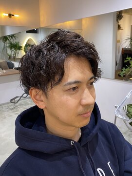 強め！メンズパーマ　ミディアム
