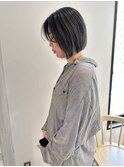 YOKE 切りっぱなしボブ大人ボブオリーブアッシュグレージュ