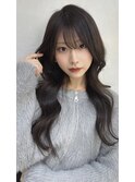 小顔似合わせ韓国風顔周り/流し前髪/くびれ巻き