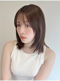レイヤーカット　透明感カラー　ミディアムレイヤー　美髪